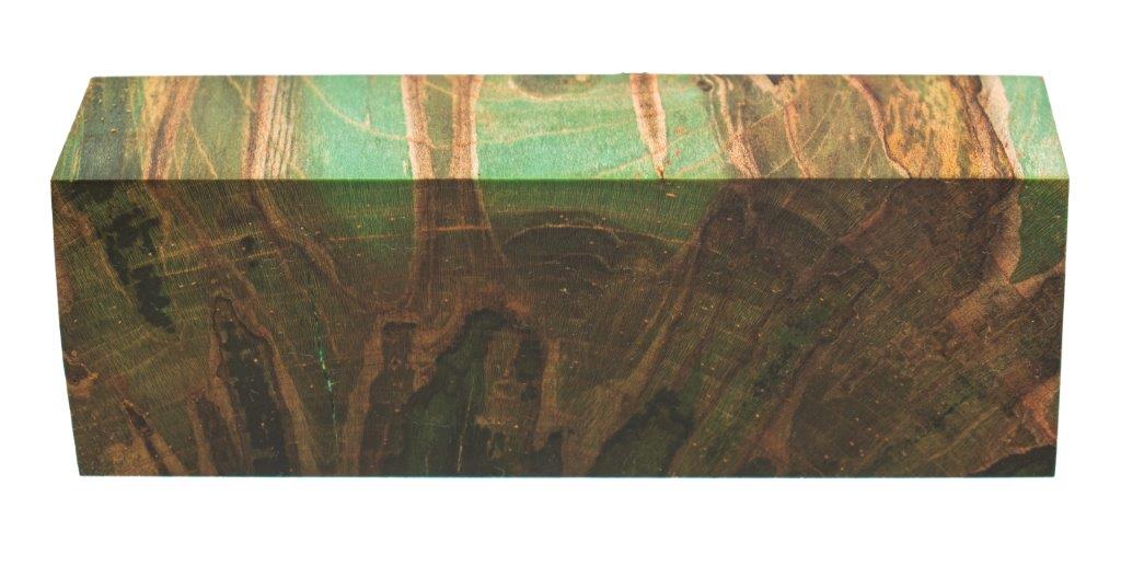Stabilized Woods - 2", 2", 5.5", Green, Spalted Maple Burl, Block